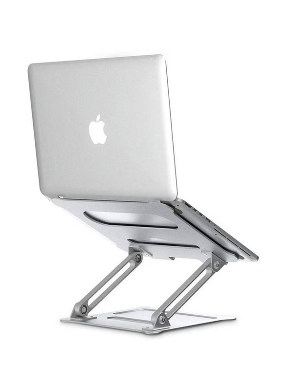 Foldable Laptop Stand Holder with Heat Vent Ergonomic Portable Aluminum Stand, Silver