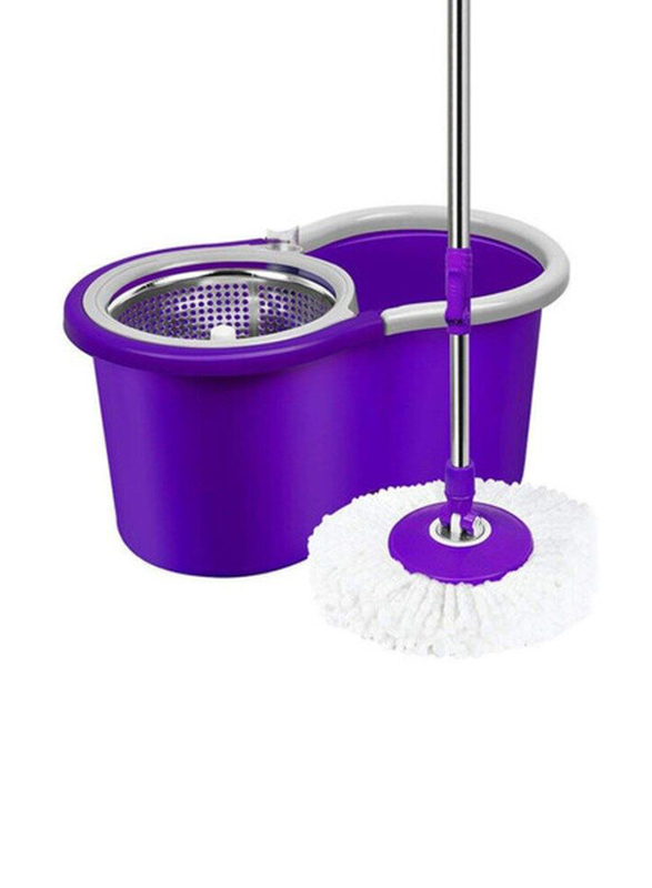 Magic 360 Degree Rotating Spin Mop with Bucket Set, Purple