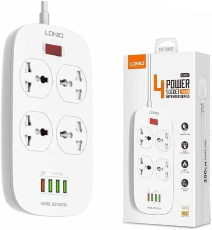 

Ldnio SC4407 4 Sockets & 4 USB Power Socket, White