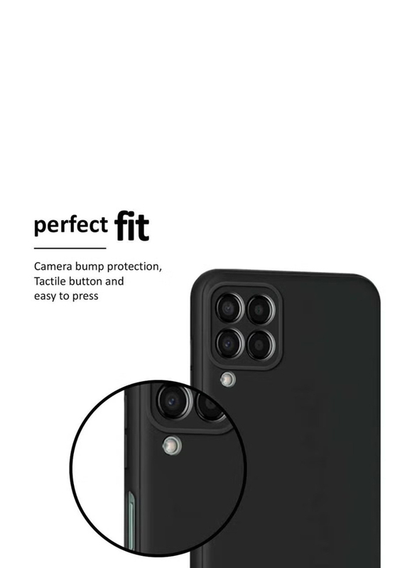 Zoomee Samsung Galaxy M33 5G Protective Silicone Flexible Camera Protection Slim Ultra Soft Back Mobile Phone Case Cover, Black