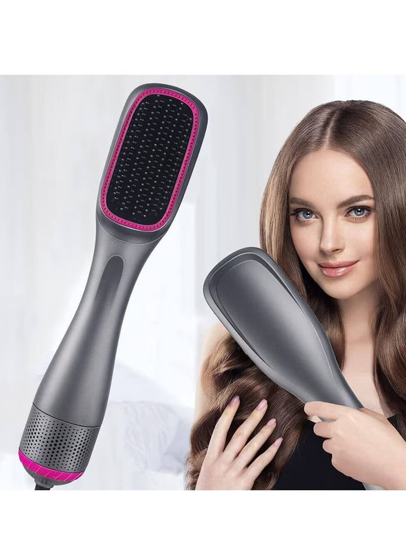 XiuWoo 3 In 1 Professional Hair Brush Negative Ion Blow Dryer Straightening Brush Hot Air Styling Comb, Grey