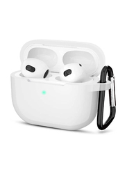 Apple AirPods 3 Protective Case Cover with Keychain and Lock, White