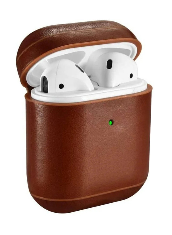 Apple AirPods 1/2 Leather Protective Case Cover, Brown