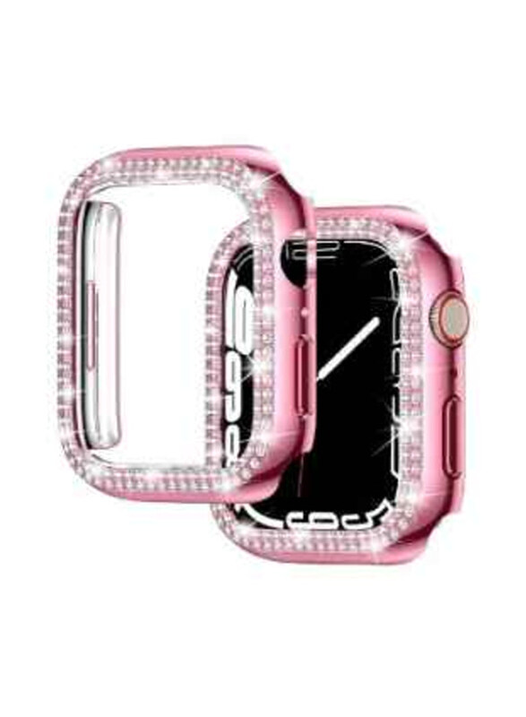 

Generic Diamond Cover Frame for Apple Watch 44mm, Rose Pink