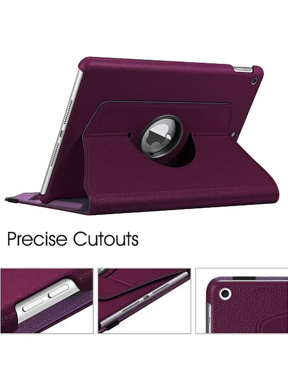 Apple Ipad 10.2/10.5 inch Leather 360 Degree Rotating Stand Folio Mobile Phone Case Cover, Purple