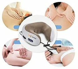 The Mohrim U-Shaped Massage Pillow Portable Electric Neck Massager, One Size, White