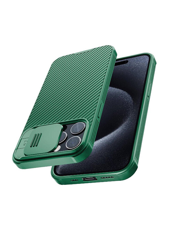 

Nillkin Apple iPhone 15 Pro 6.1" 2023 Cameshield Pro Slim Fit Shockproof Anti-Scratch Slide Camera Protection Mobile Back Case Cover, Green