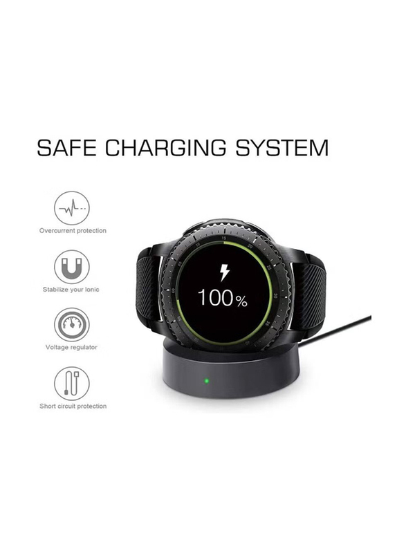 Magnetic Wireless Power Charging Station Dock for Samsung Watch Gear S4, Black
