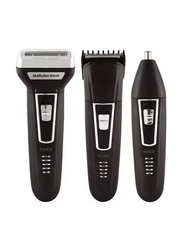 Rabos 3 in 1 Portable EU Plug Electric Shaver Kemei Dry Multi Usage For Men, KM-6558, Black