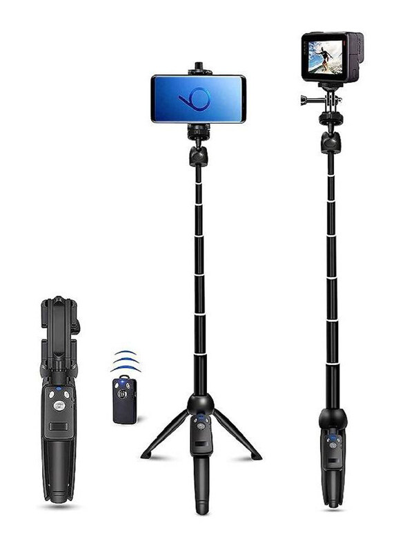 

Generic Extendable Selfie Stick Tripod with Wireless Remote Shutter for iOS & Android, Black