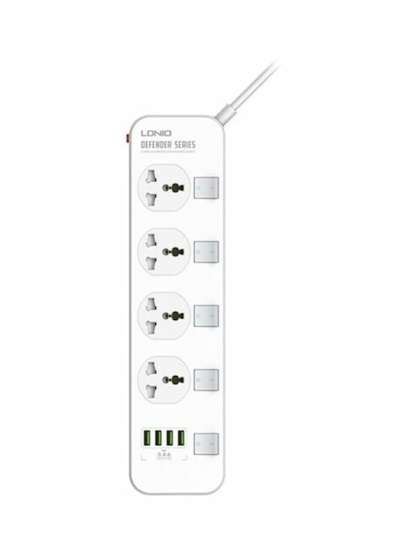 

Ldnio 4-Socket Power Strip, White
