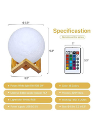 3D Printing 7.87 Inch Moon Lamp USB Charging & Touch Control Brightness Lunar Lamp, Multicolour