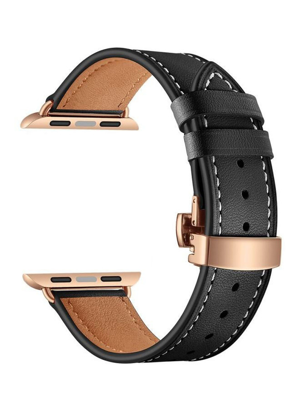 

Mifan Leather Replacement Band for Apple Smart Watch Series 1/2/3/4, Black