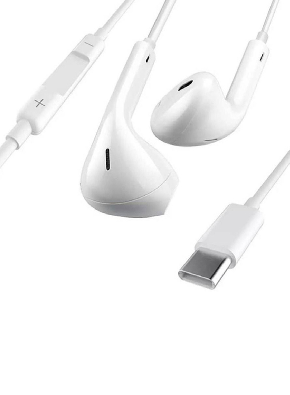Type-C Cable In-Ear Wired Earphone with Microphone, White