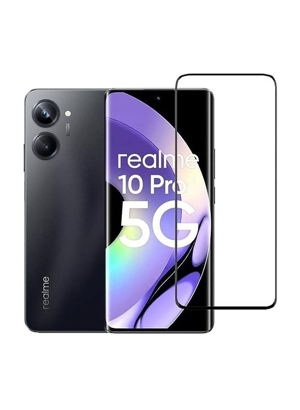 HYX Realme 10 Pro 5G 9H Hardness Full Glue HD Clarity Bubble Free Tempered Glass Screen Protector, Clear