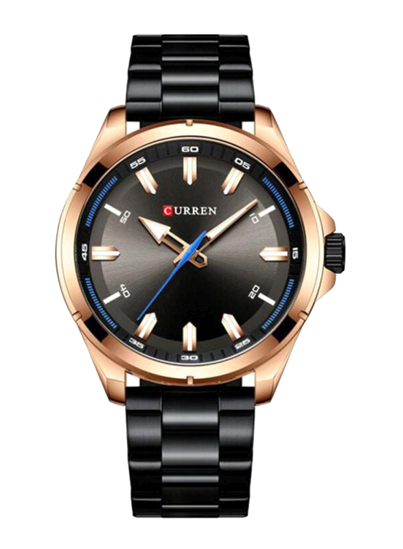 Curren Analog Watch for Men with Stainless Steel, Water Submerge Resistant, 8320, Black