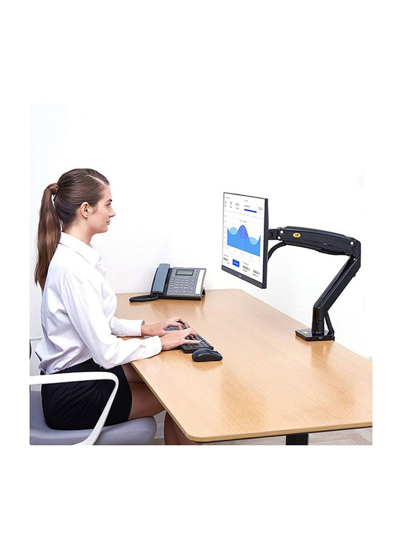 Nb North Bayou Computer Monitor Desk Mount Stand With Gas Spring Arm, Black