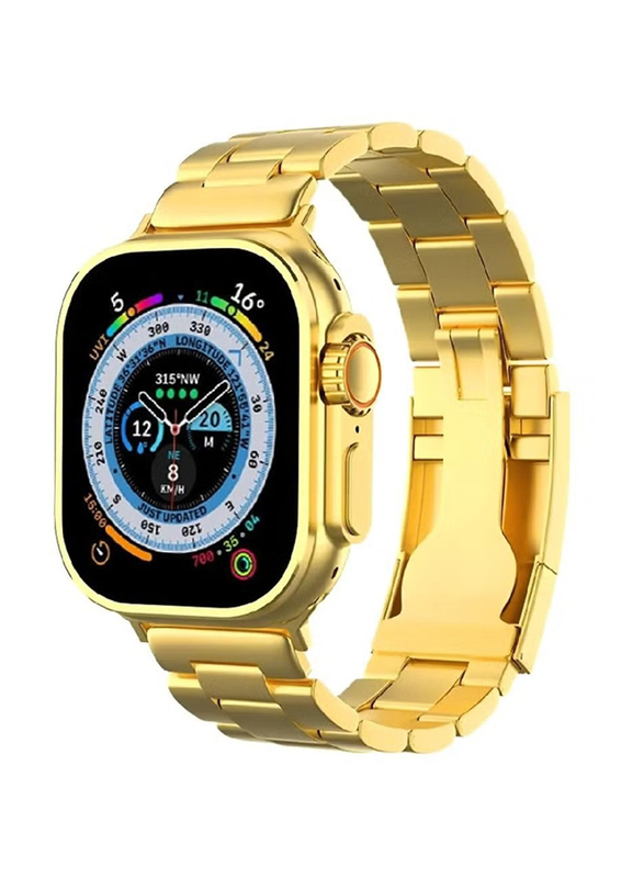 Zoom Plus 2023 New Bluetooth Calling Full Screen Touch Heart Rate Monitoring Ultra Smartwatch, Golden