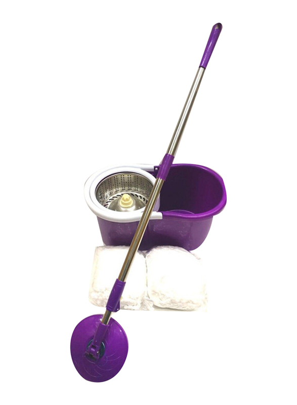 Magic 360 Degree Rotating Spin Mop with Bucket Set, Purple