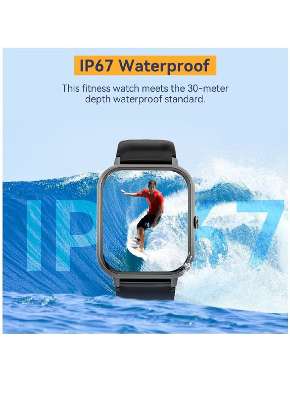 LW Ultra-Long Battery Life Heart Rate/Sleep IP67 Waterproof Smartwatch Sports Fitness Tracker, Black