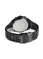 Curren Analog Watch for Men with Stainless Steel Band, Water Resistant, 8082, Black