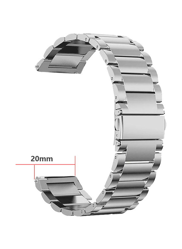 Stainless Steel Watch Band Strap for Huawei Watch GT2 42mm/20mm, Silver