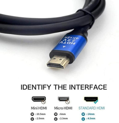 1.5-Meter 4K HDMI 2.0 Cable, High Speed 18Gbps HDMI to HDMI for Display Devices, Black/Blue