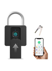 XiuWoo Fingerprint Padlock Bluetooth Lock/Mobile APP/Smart Padlock with Keyless Biometric, Black