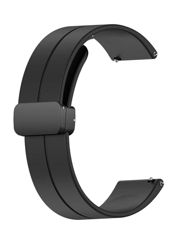 

Perfii Replacement Silicone Watch Strap with 22mm Magnetic Folding Buckle Wristband for Huawei Watch GT/Watch GT2 Pro/Watch 2 Pro, Black