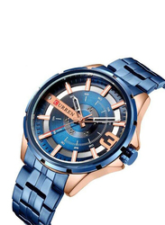 Curren Analog Watch for Men with Alloy Band, Water Resistant, 8333, Blue