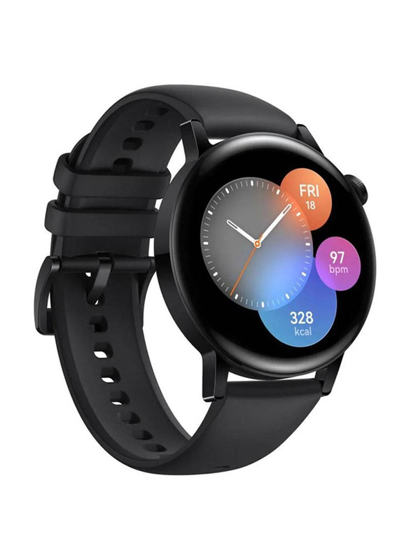 Soft Silicone Replacement Strap for Huawei Watch 3/3 Pro, Black
