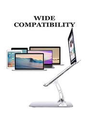 Notebook Stand Adjustable with Heat Vent For up to 17 inch Compatible for MacBook Air Pro/Dell/Samsung/Lenovo, Silver