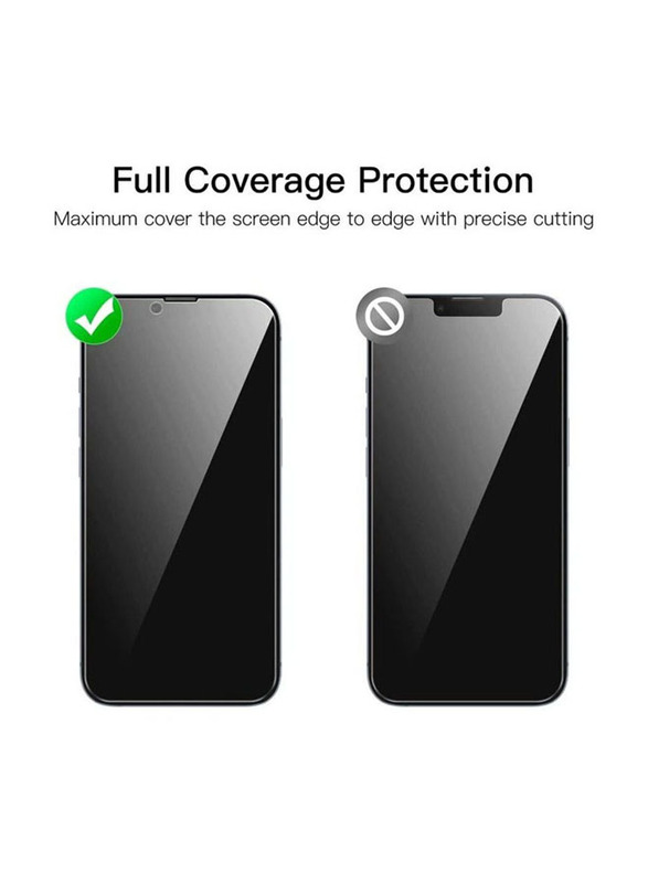 Apple iPhone 14 Plus Anti-Scratch Privacy Tempered Glass Screen Protector, 2 Pieces, Black