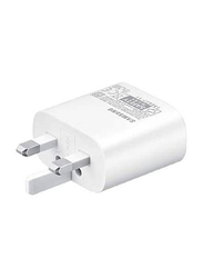 Samsung 3-Pin Charging Adapter, 25W, with Super Fast Charging, White
