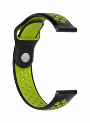 Silicone Dotted Replacement Band for Huawei Watch GT2 42mm, Black/Green