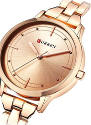 Curren Analog Quartz Watch for Women with Alloy Band, Water Resistant, 9019, Rose Gold