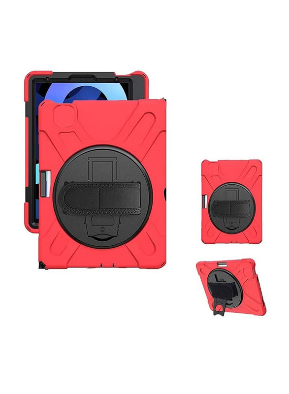iPad Pro 11 2020/2018 3 Layer Heavy Duty Rugged Shockproof Kickstand Tablet Case Cover, Red