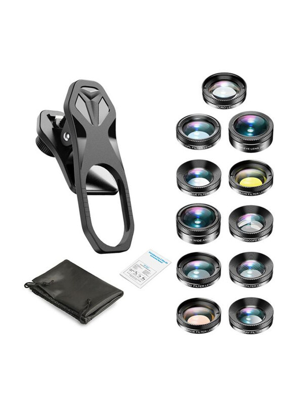 

Apexel 11-In-1 Universal HD Phone Camera Lens Kit, Black