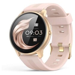 Round Full Touch Screen Bluetooth and Heart Tracker Smartwatch, Gold