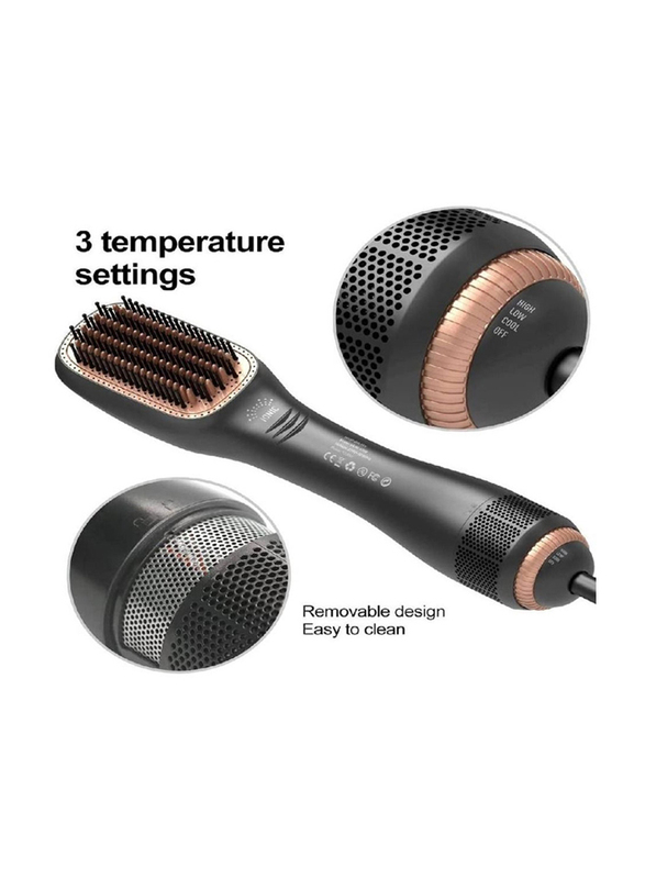 Arabest 3-in-1 Professional Hair Negative Hot Air Styling Comb Ion Blow Dryer Straightening Brush, Black