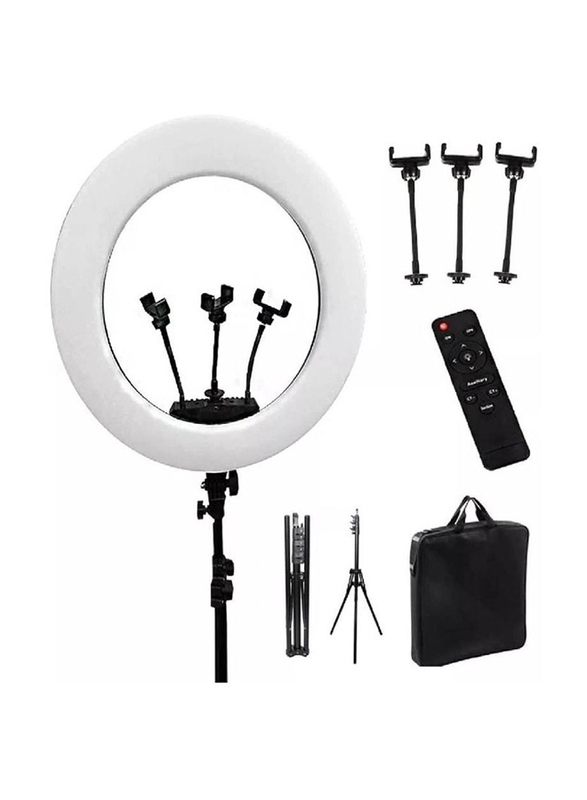 Mobile Phone RL-21 Inch Selfie LED Photography Lighting Video Studio Ring Light, White/Black