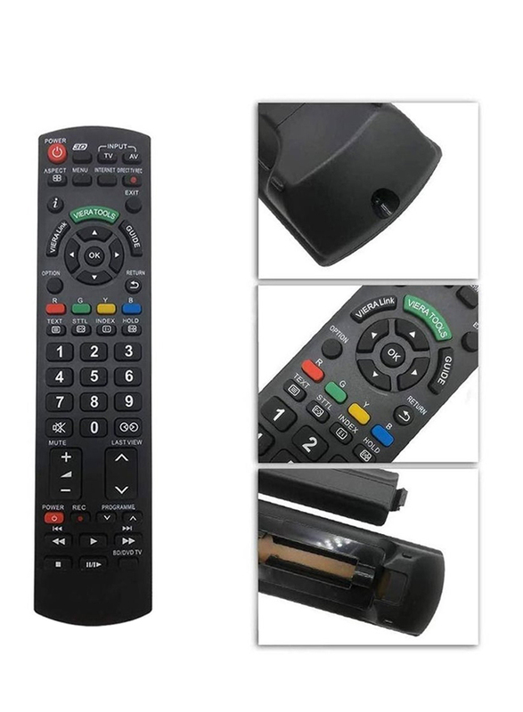 ICS TV Remote Control for All Panasonic Plasma/Viera/HDTV/3D LCD/LED TV, Black