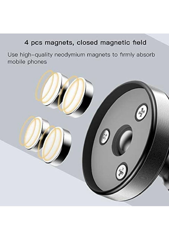 Yesido 360 Angle Adjustable Universal Magnetic Mobile Phone Holder Mount for Car, Black
