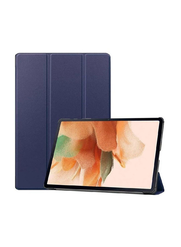 Samsung Galaxy Tab S8 Plus Protective Smart Slim Stand Hard Flip Case Cover With Pen Slot, Blue