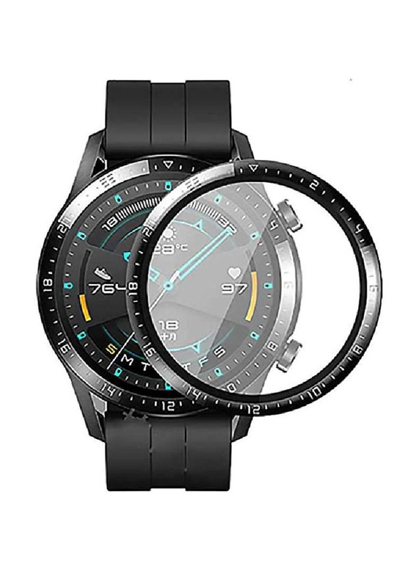 5D Full Curved Tempered Glass Screen Protector for Huawei Watch GT3 46mm, Clear/Black