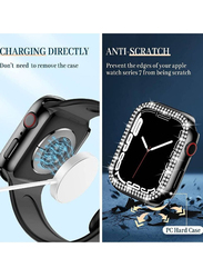 Bling Crystal Diamond Watch Case with Protective Bumper Frame for Apple iWatch 41mm, Black