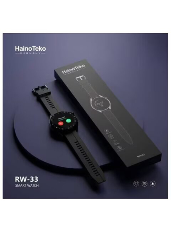 Haino Teko RW33 46mm Germany Smart Watch with 2.5" Curve Glass, BT Call Music Sports, Black