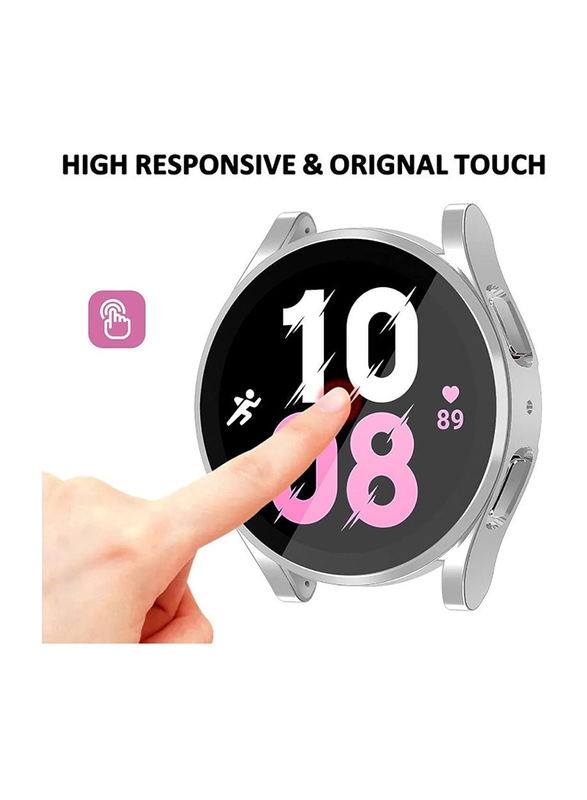 ZOOMEE Protective Ultra Thin Soft TPU Shockproof Case Cover for Samsung Galaxy Watch 4 40mm, Silver