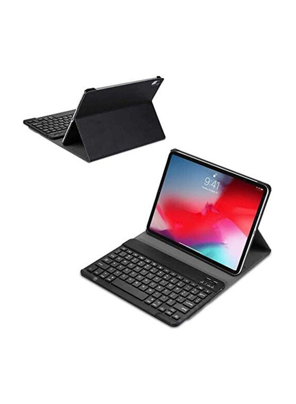 Bluetooth English Keyboard with Case Cover for Apple iPad 8th Generation, Deep Black