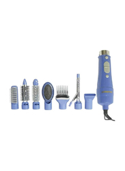 Geepas New Electric 8 in 1 Hair Styler and Blower, Blue